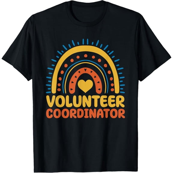 Exquisite and comfortable-Volunteer Coordinator Boho Rainbow Apparel Event Planning T-Shirt