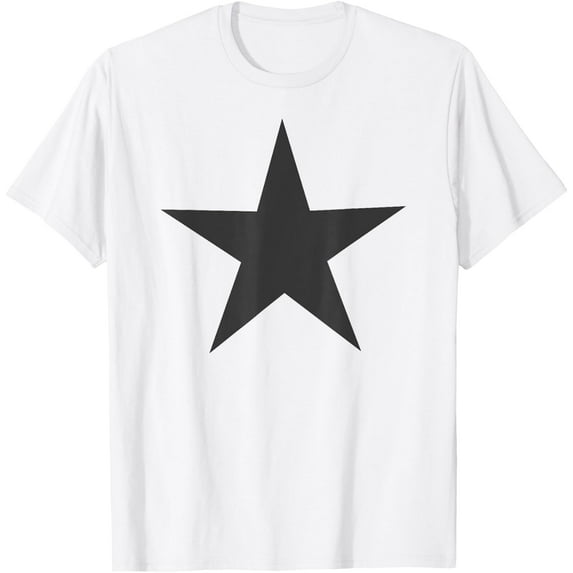 Exquisite and comfortable-White Star Five Pointed Star T-Shirt