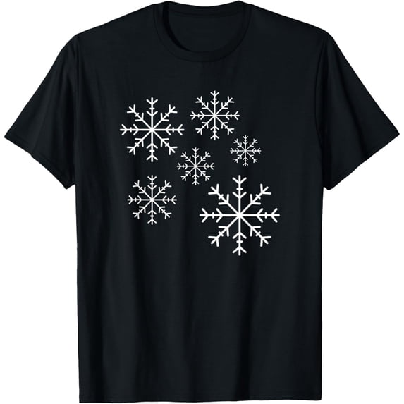 Exquisite and comfortable-White Winter Snowflakes Illustration T-Shirt