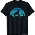 thumbnail image 1 of Exquisite and comfortable-Wolf Blue Retro Sunset Wild Animal Wilderness Wolves T-Shirt, 1 of 4