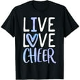 thumbnail image 1 of Exquisite and comfortable-Womens Girls Live Love Cheer Girl Cheerleading Cheerleader T-Shirt, 1 of 4