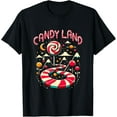 thumbnail image 1 of Exquisite and comfortable-Xmas Candy Land Rainbow Trail Candy Cane Merry Christmas T-Shirt, 1 of 4