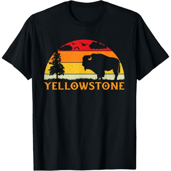 Exquisite and comfortable-Yellowstone National Park Retro Sunset Outdoor T-Shirt