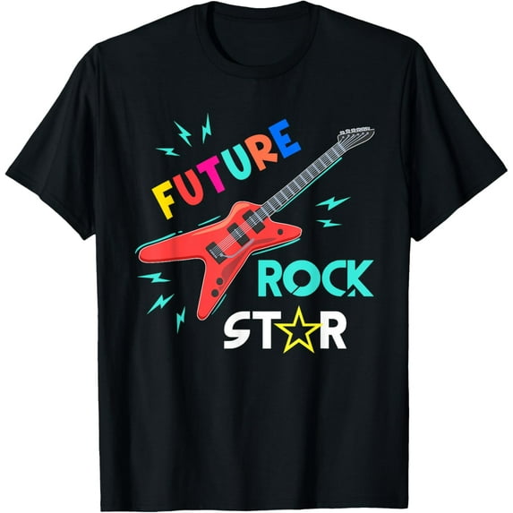 Exquisite and comfortable-Youth Future Rockstar T-Shirt - Guitar Music Boys Girls Tee T-Shirt