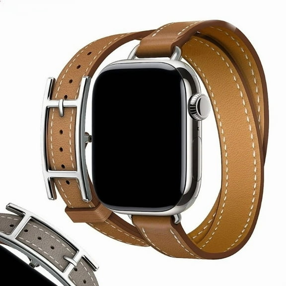 Exquisite calf leather for Apple Watch Strap Series 10 9 8 7 6 5 4 SE Fine leather band for iWatch H Buckle wristband