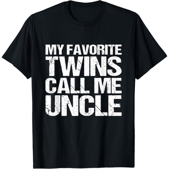 Exquisite and comfortable-Aunt of Twins & Uncle of Twins Gifts My Favorite Twins Call Me Uncle T-Shirt - Men's Black Small Classic Fit Short Sleeve Crew Neck T-Shirt