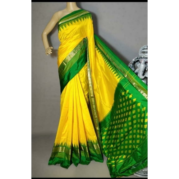 Exquisite handcrafted Odisha Sambalpuri pure ikat silk fastival wear saree gift for her.india traditional patan saree for ocagnal year