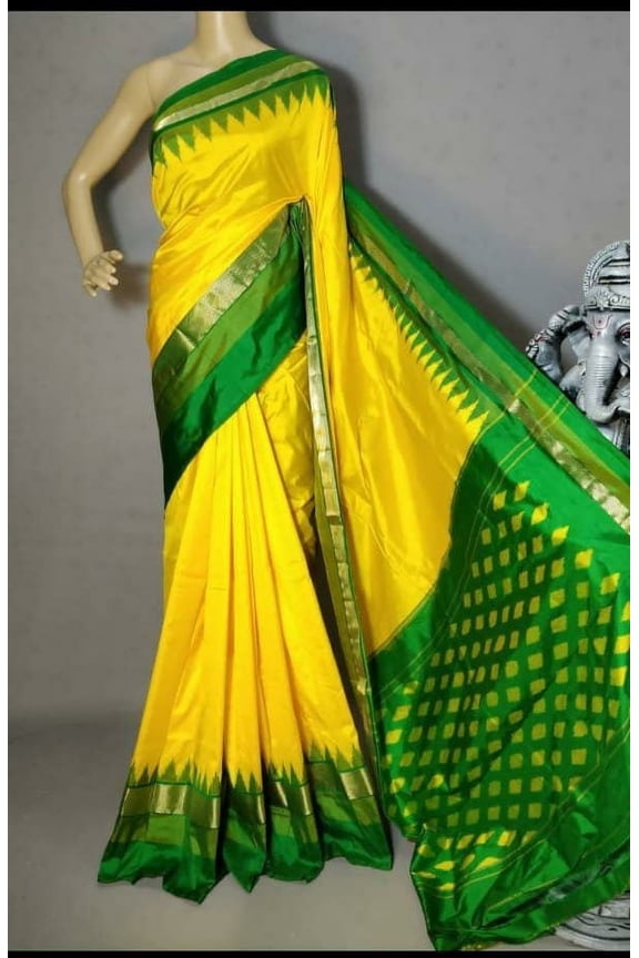 Exquisite handcrafted Odisha Sambalpuri pure ikat silk fastival wear saree gift for her.india traditional patan saree for ocagnal year