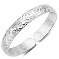 thumbnail image 1 of Unisex Wide Bracelet Silver Plated Geometric Bangle Ethnic Fashion Anniversary Birthday Holiday Travel Gift for Her or, 1 of 3