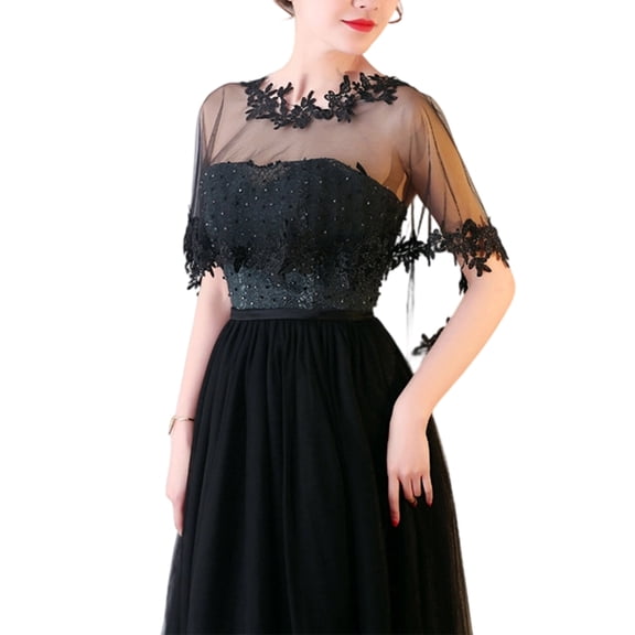 Exquisited Lace Capelet For Bride Wedding Ceremony With Pullover Design without Tie Needed For Quick Styling