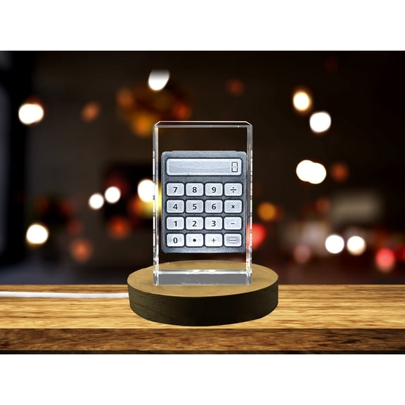 Exquisitely Detailed Crystal Calculator Sculpture - A Functional Work of Miniature Art