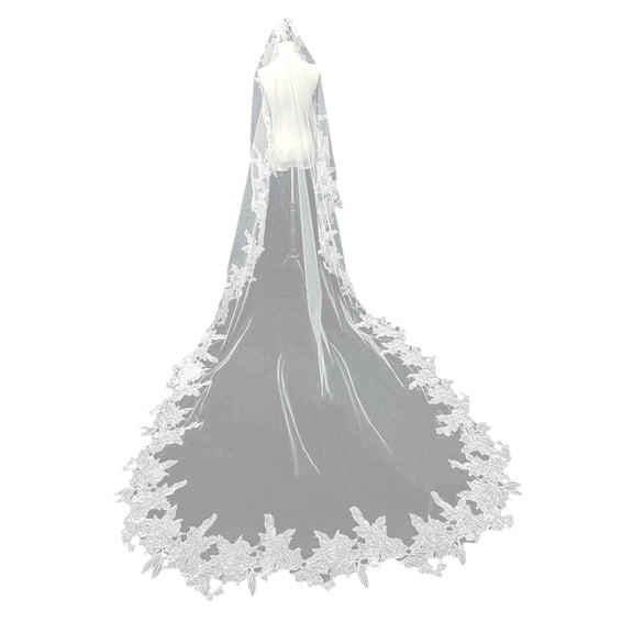 Exquisites Lace Bridal Veil Romantics Weddings Veil Light weight Women Veil for Outdoor Ceremonies