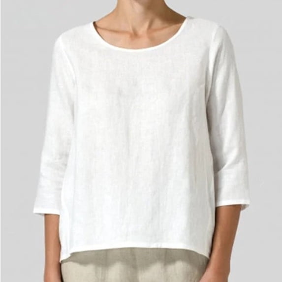 Exrradully Womens Spring And Summer Round Neck Short Sleeve Solid Loose Casual Cotton Easy to Match