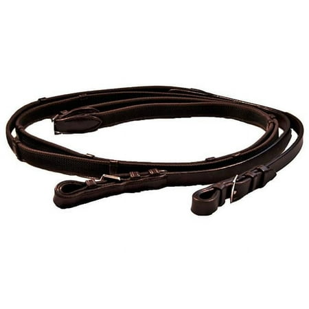 Exselle AERE1712BK48 Woven Rubber Grip Reins Buckle End, Size 48 - Black