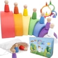thumbnail image 1 of Extasticks Willie's Rainbow World Wooden Arches And Peg Dolls Set With Book, 1 of 7