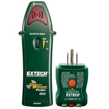 Extech CB10 Circuit Breaker Finder, Locates fuses/breakers, Tests receptacles and GFCI circuits