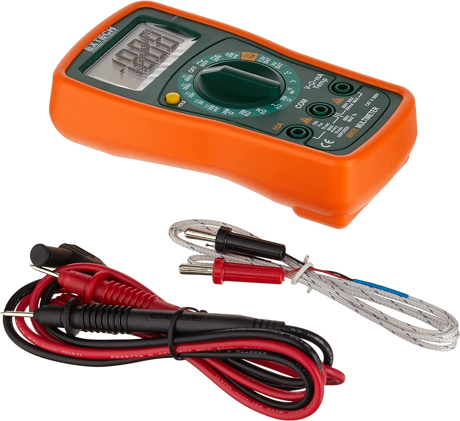 Extech MN35 Digital Mini Multimeter - Autoranging, 8 Functions, AC/DC ...