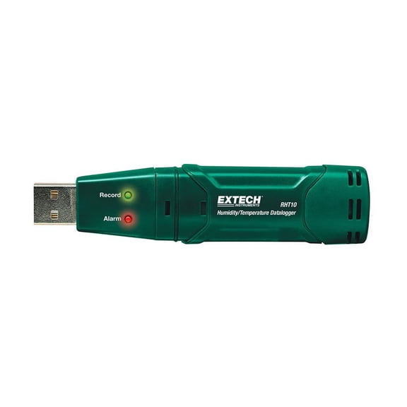 Extech RHT10 Temperature Dataloggers - Max Temperature: 158 F, Min Temperature: -40 F, Power Source: Battery