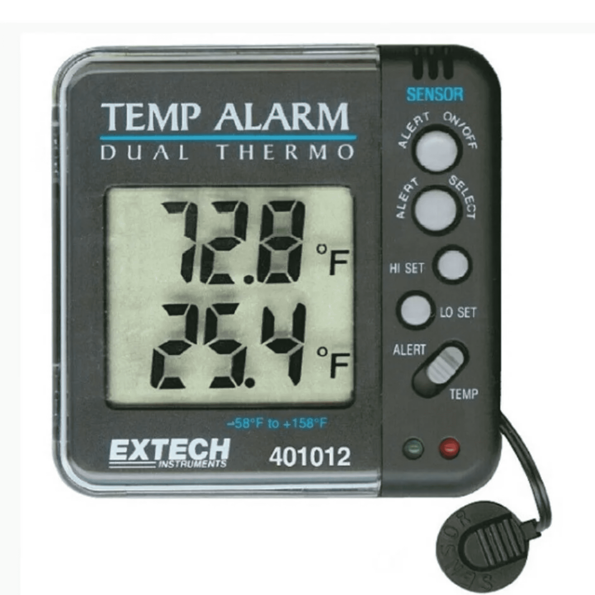 Extech Temperature Alarm 401012 Indoor /Outdoor Thermometer with