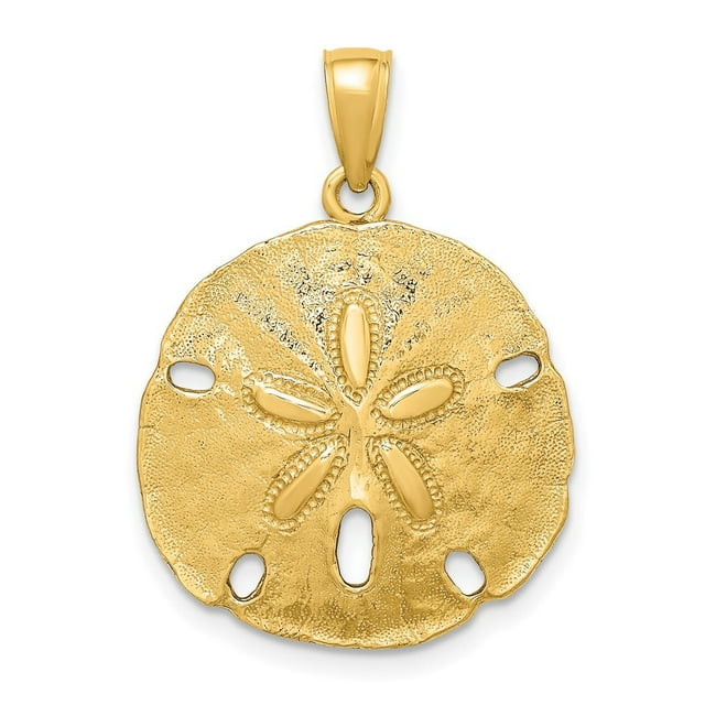 Extel Large 10k Gold Polished Sand Dollar Charm, Made in USA