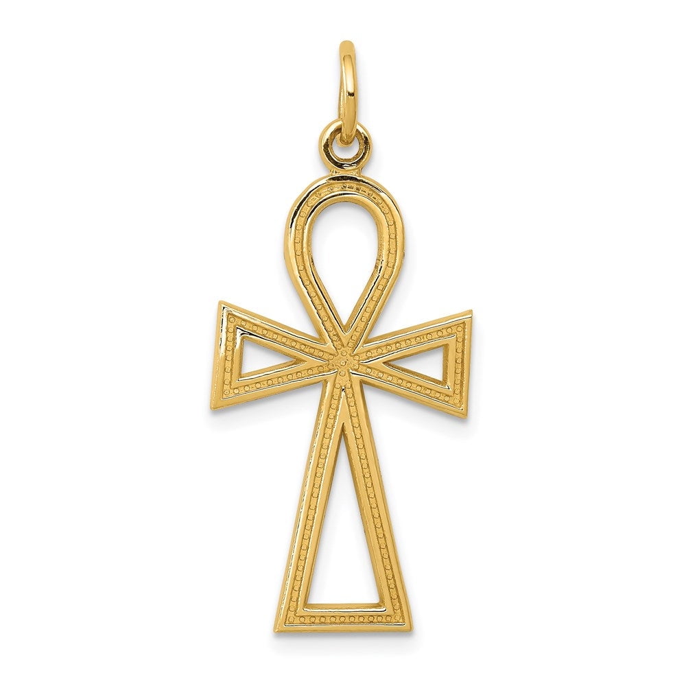 Extel Large 14k Gold Ankh Cross Charm Pendant Charm Made in