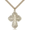 thumbnail image 1 of Extel Large 14kt Gold Filled Irene Cross Pendant with 24" chain, Made in USA, 1 of 6