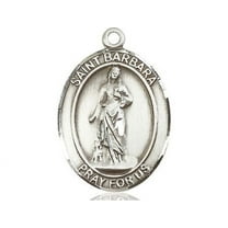 Extel Large Oval Pewter St. Barbara Medal, Made in USA