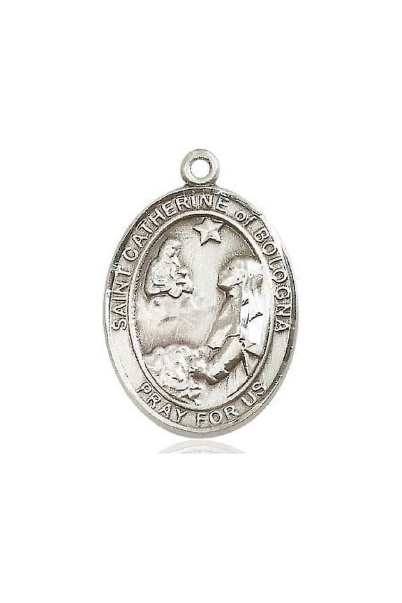 Large Oval Pewter St. Catherine of Bologna Medal, Made in USA