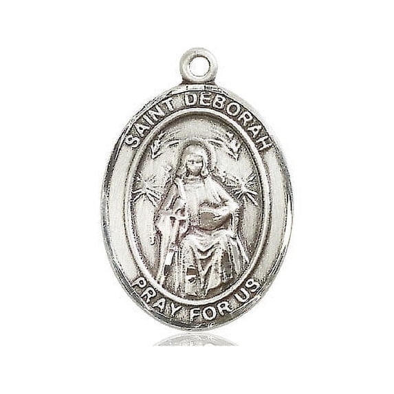 Extel Large Oval Pewter St. Deborah Medal, Made in USA