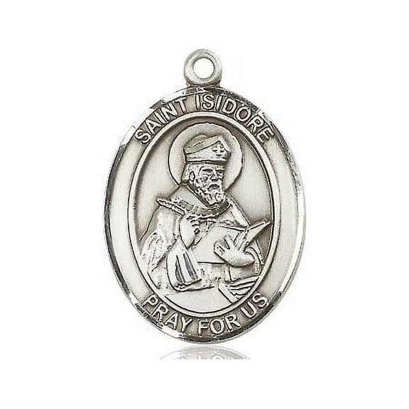 Extel Large Oval Pewter St. Isidore of Seville Medal, Made in USA