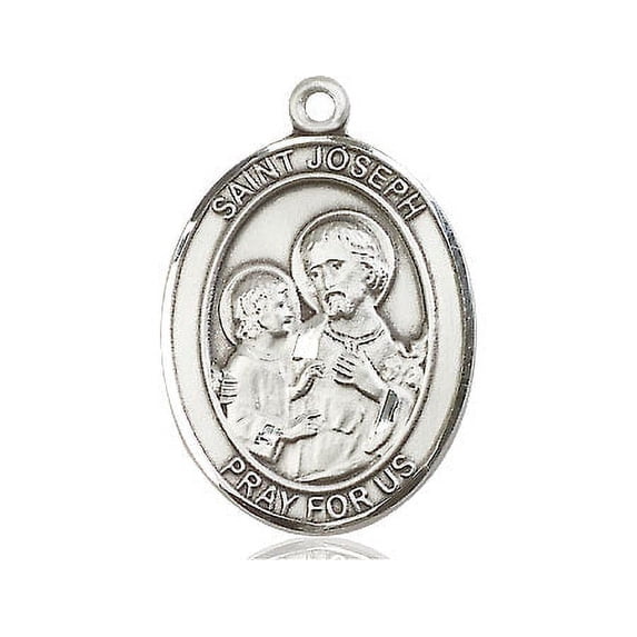 Extel Large Oval Pewter St. Joseph Medal, Made in USA