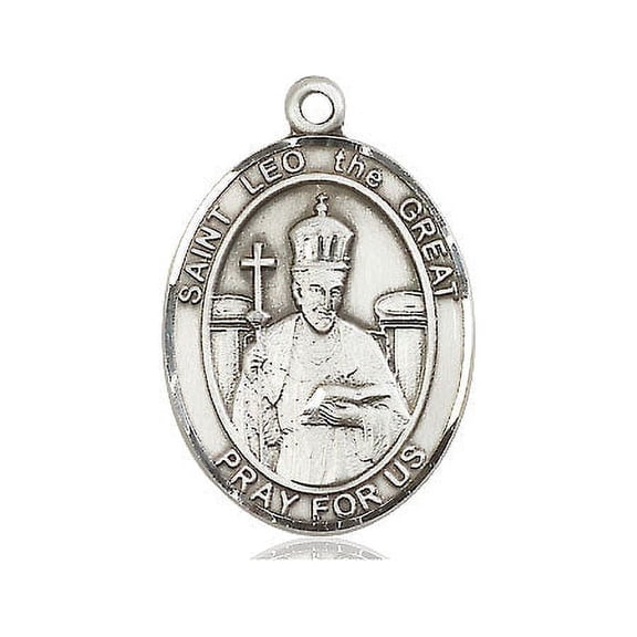 Extel Large Oval Pewter St. Leo the Great Medal, Made in USA