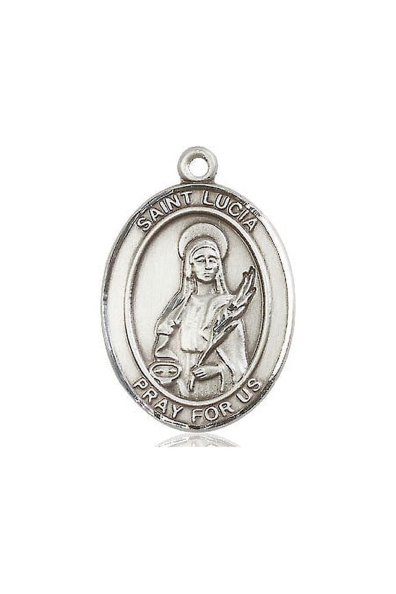 Large Oval Pewter St. Lucia of Syracuse Medal, Made in USA