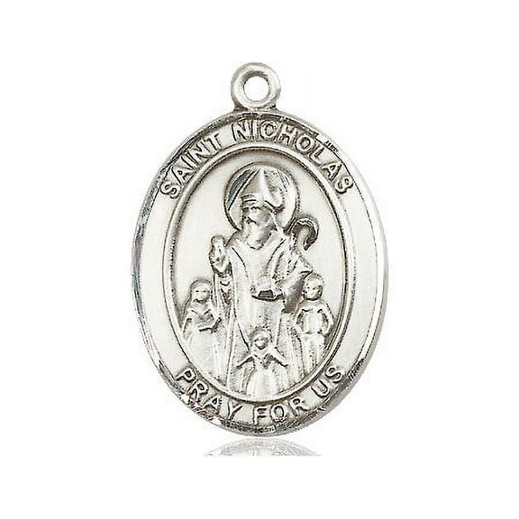 Extel Large Oval Pewter St. Nicholas Medal, Made in USA