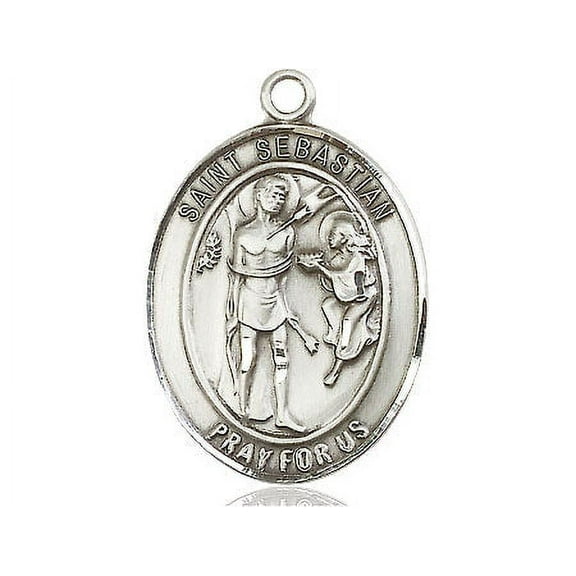 Extel Large Oval Pewter St. Sebastian Medal, Made in USA