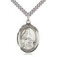 thumbnail image 1 of Extel Large Oval Pewter St. Veronica Pendant with 24" chain, Made in USA, 1 of 10