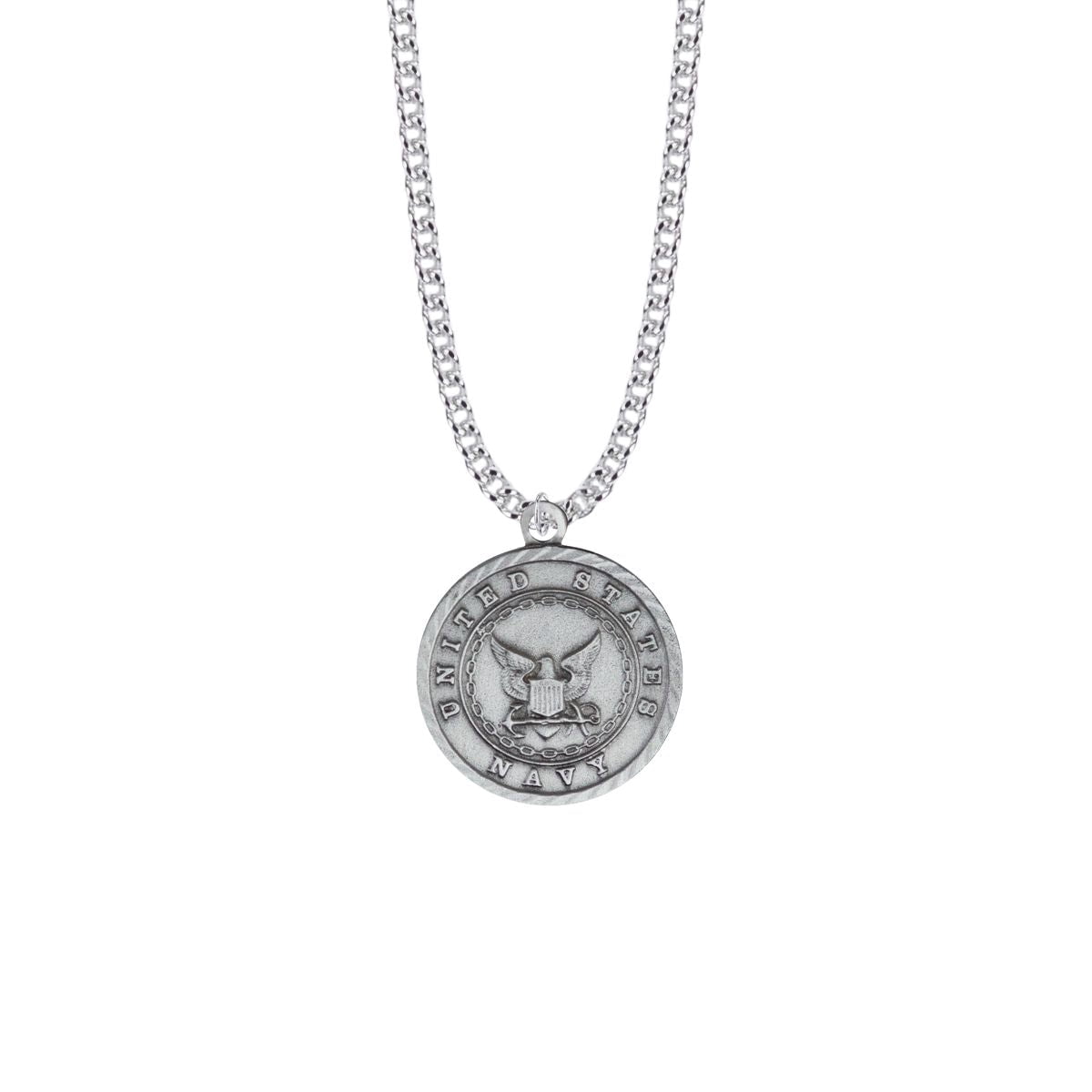 Extel Large Round Pewter U.S. Navy Medal Pendant with St. Michael on ...