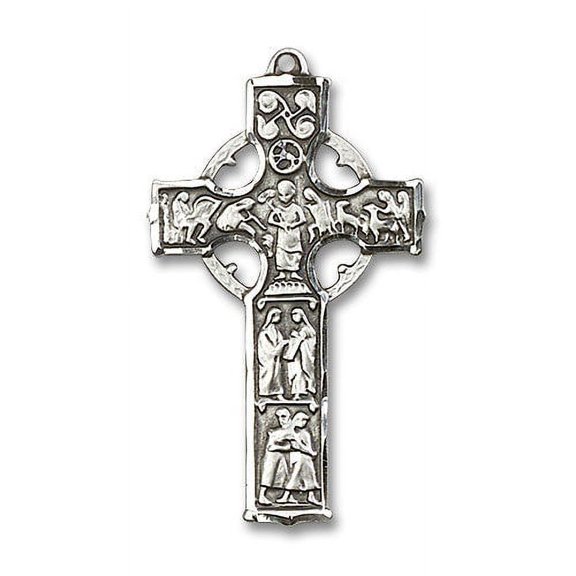 Extel Large Sterling Silver Celtic Cross Medal, Made in USA