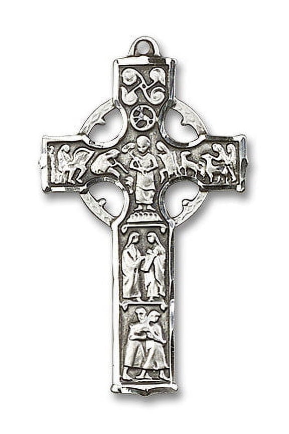 Large Sterling Silver Celtic Cross Medal, Made in USA