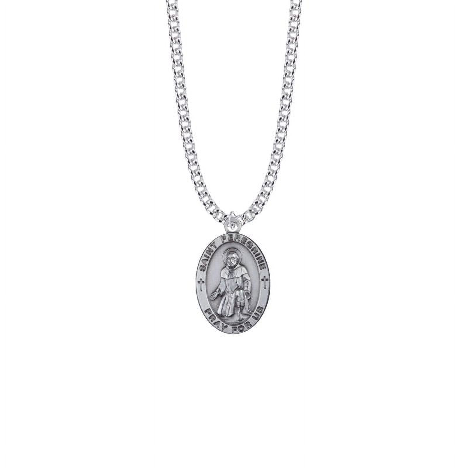 Extel Large Sterling Silver Oval St. Peregrine Medal Pendant, Patron ...