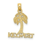 Extel Medium 14k Gold Key West Palm Tree Charm, Made in USA