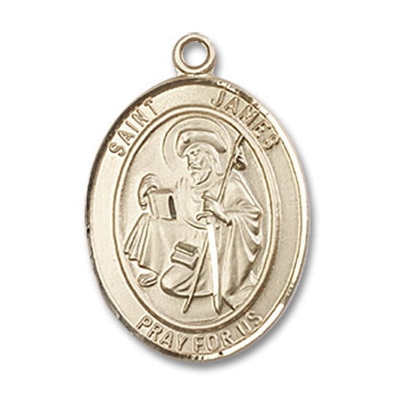 Extel Medium Oval 14kt Gold Filled St. James the Greater Medal, Made in USA
