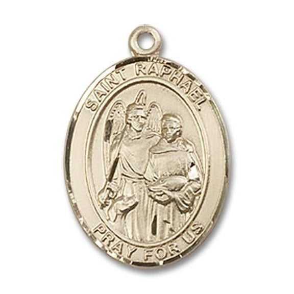 Extel Medium Oval 14kt Gold Filled St. Raphael the Archangel Medal, Made in USA