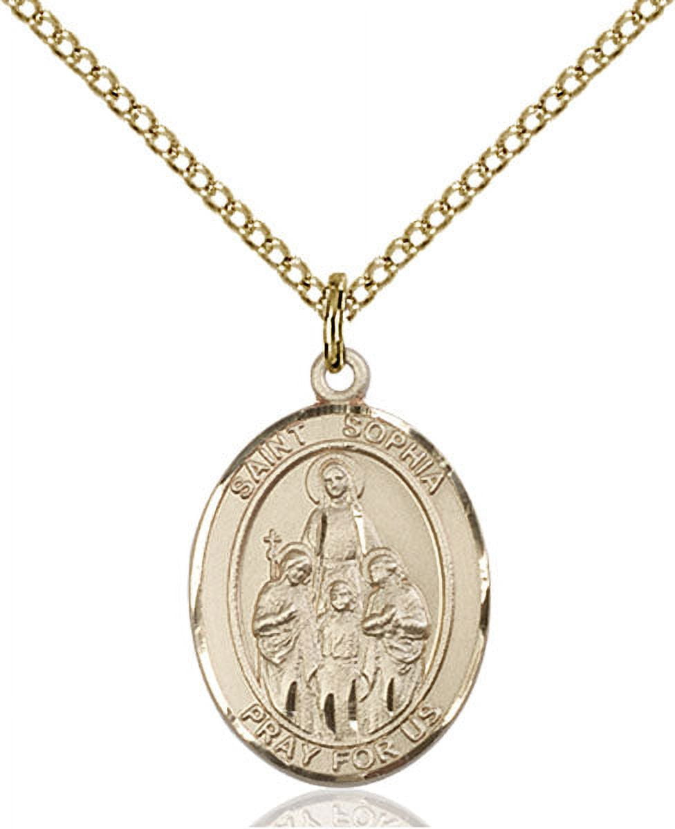 Extel Medium Oval 14kt Gold Filled St. Sophia Pendant with 18