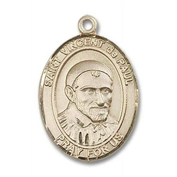 Extel Medium Oval 14kt Gold Filled St. Vincent de Paul Medal, Made in USA