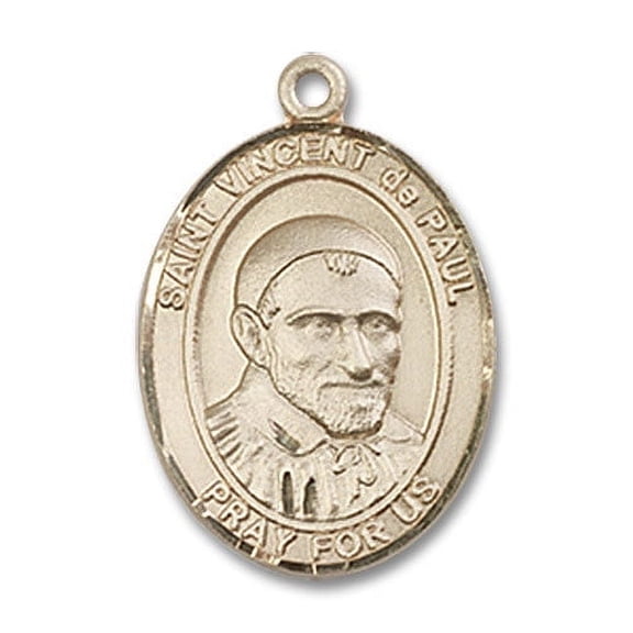 Extel Medium Oval 14kt Gold Filled St. Vincent de Paul Medal, Made in USA
