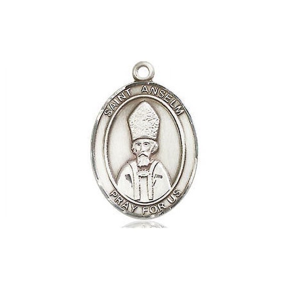 Extel Medium Oval Pewter St. Anselm of Canterbury Medal, Made in USA