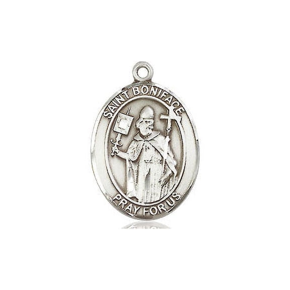 Extel Medium Oval Pewter St. Boniface Medal, Made in USA