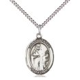 thumbnail image 1 of Extel Medium Oval Pewter St. Brendan the Navigator Pendant with 18" chain, Made in USA, 1 of 10