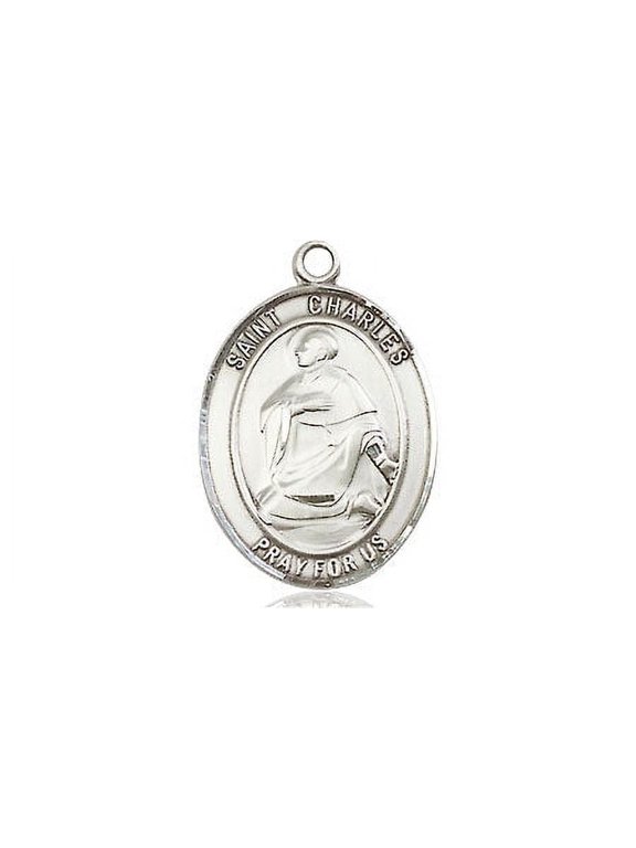 Medium Oval Pewter St. Charles Borromeo Medal, Made in USA